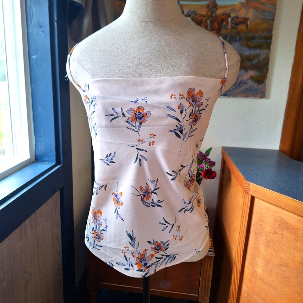 1980's Endless Blu Back Wrap Tie Crop Top, Size Large, Style#DT0035